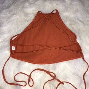 Cross back halter top